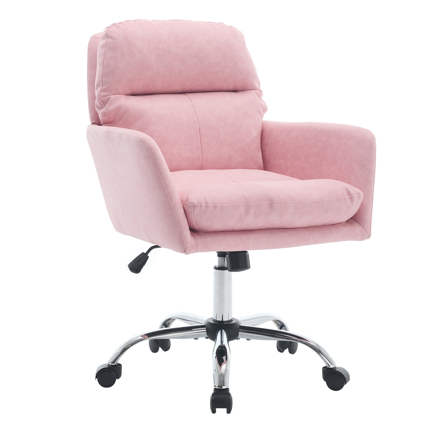 Artificial Leather, PU Leather, Black Base, Adjustable In Height, Suitable For Office, Bedroom, Dressing Table And Other Environments. An Office Chair.pink