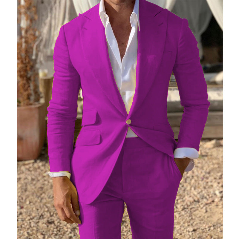 Cross-border Best-selling Mens Suit Two-piece Set