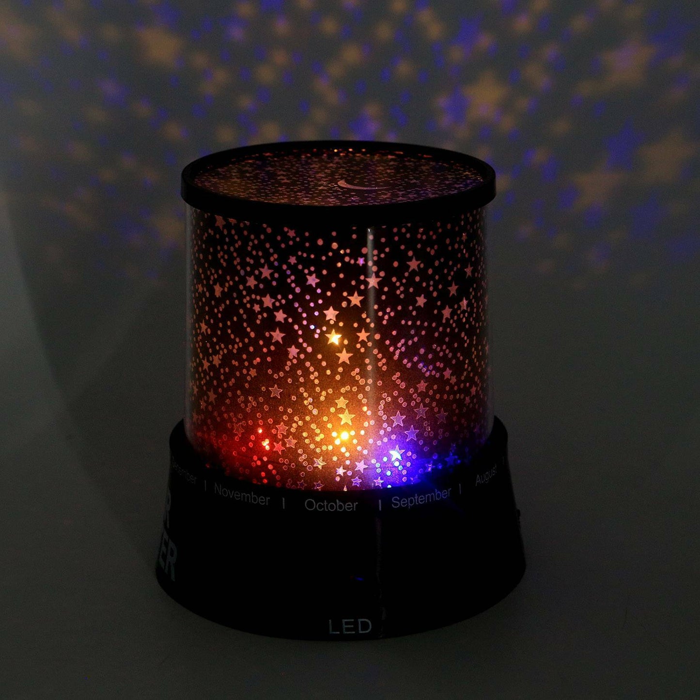 Simple Romantic LED Starry Night Sky Galaxy Projector Lamp Star Cosmos Party Home Decor Black
