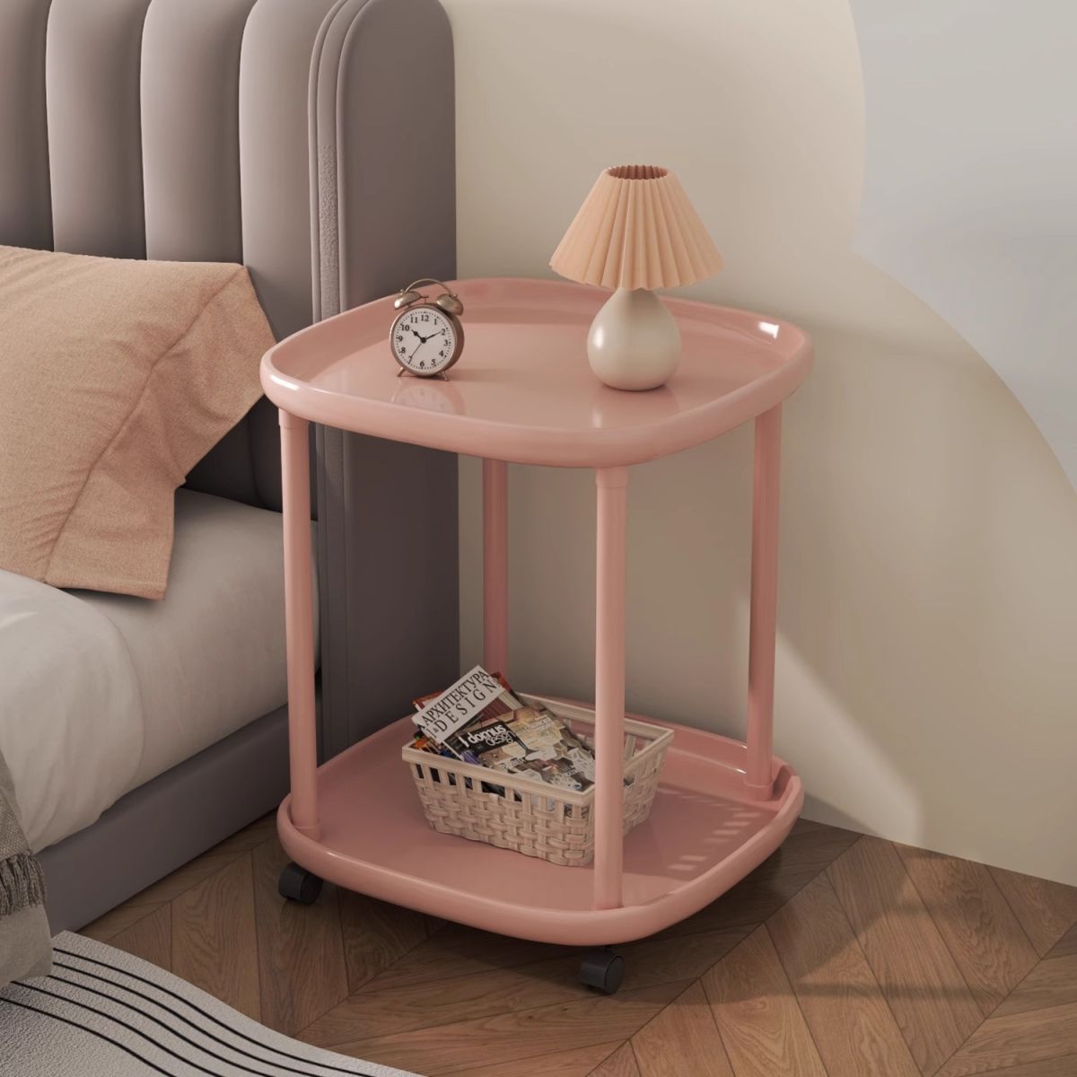 Mobile Bedside Cart With Wheels Mahjong Table Tea