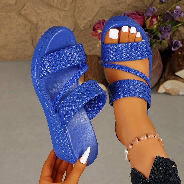 Womens Thick-Soled Wedge Sandals Beach Slippers Outdoor Styling Option