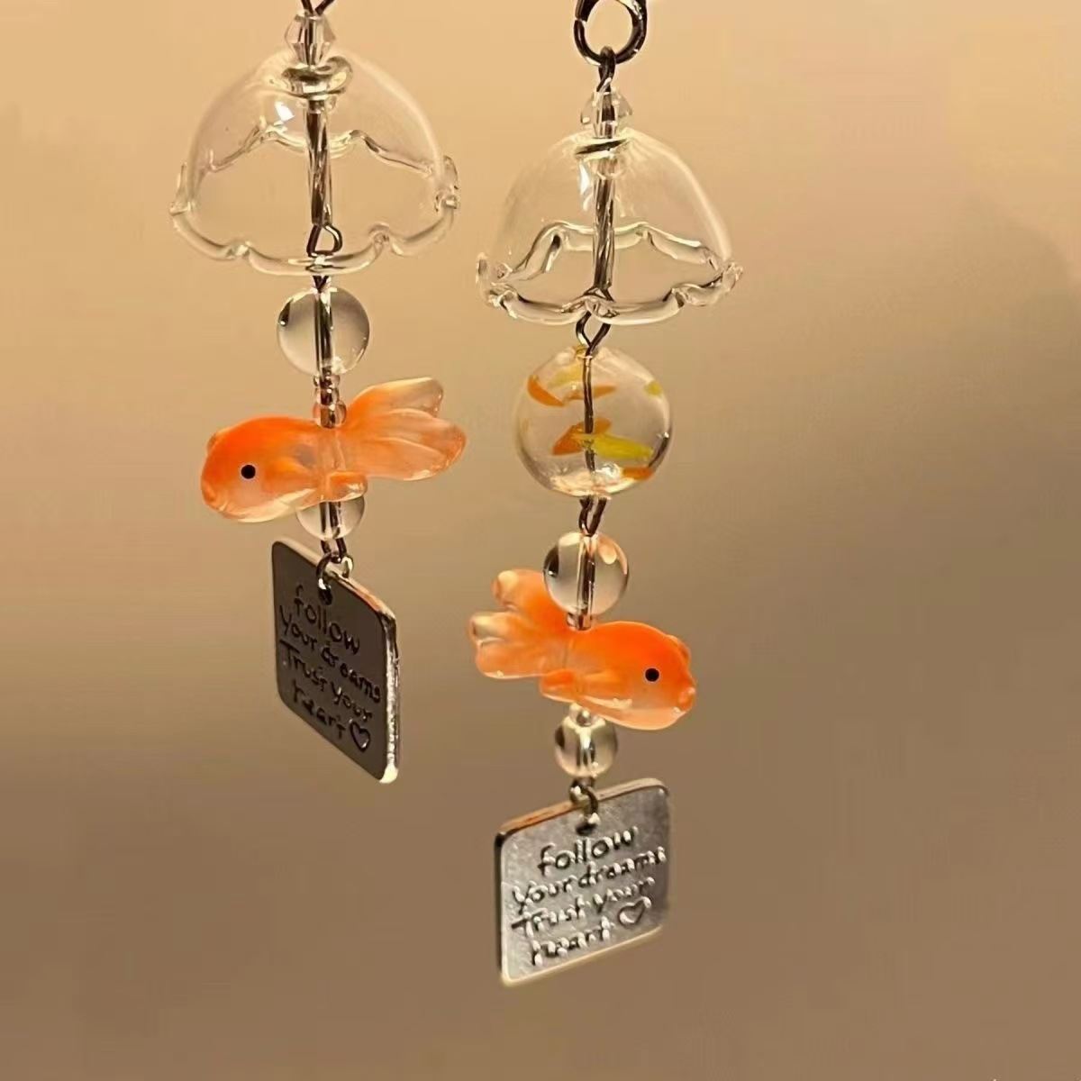 Goldfish Dream Handmade Beaded Pendant Small Fish Wind Chimes Mobile Phone Charm