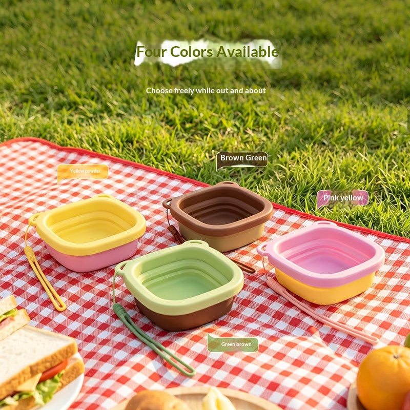 Silicone Foldable Pet Bowl Portable For Outdoor Use