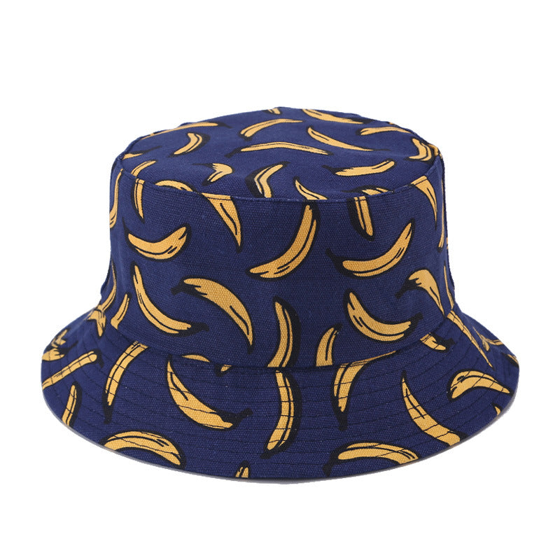 Men's And Women's Matching Fun Fruit Print Simple Casual Fisherman Hat For Summer Breathable And Versatile Double-sided Wearable Bucket Hat Suitable For Outdoor Daily Commuting