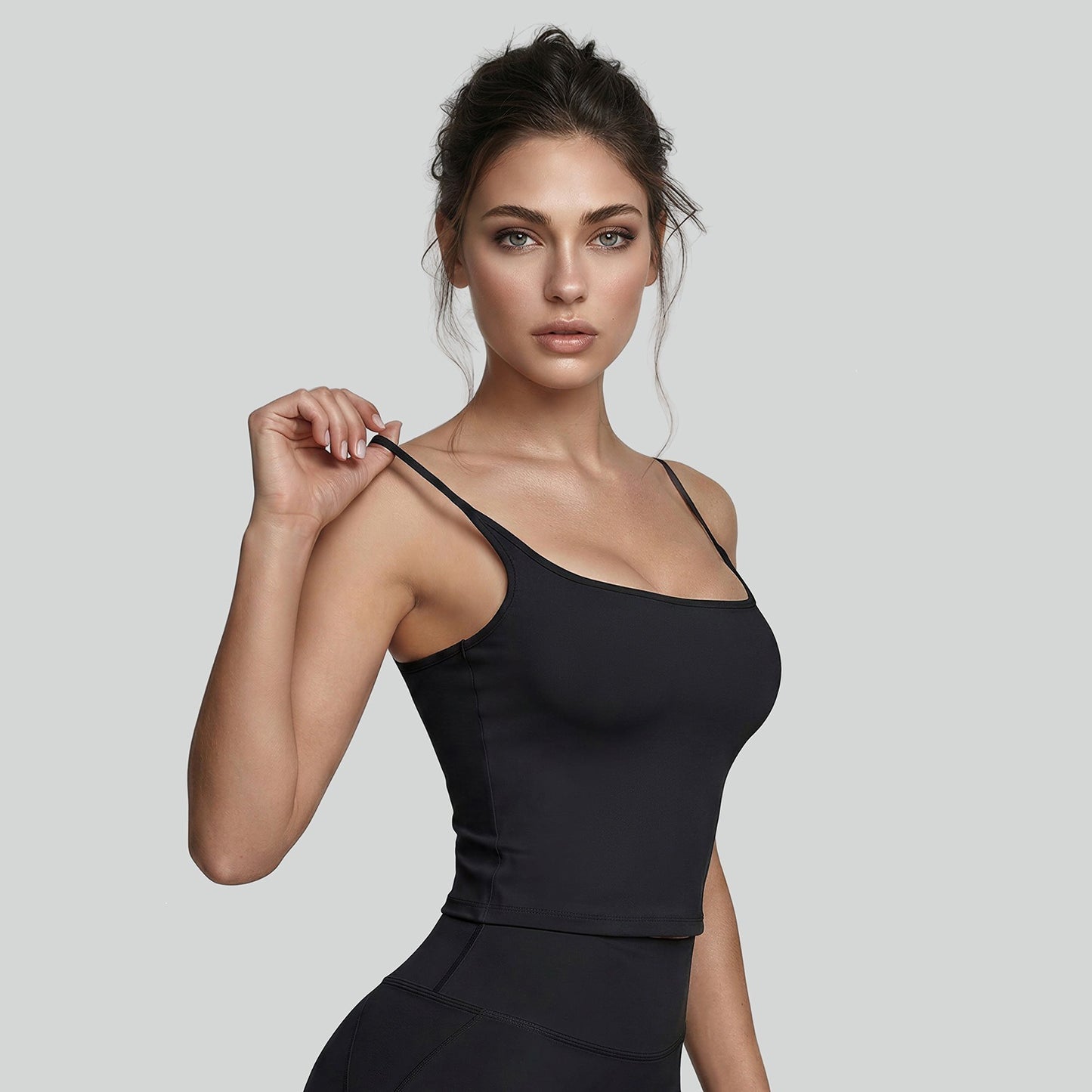 U-neck Slimming Sports Vest, High Elasticity, Shockproof & Bust Support Racerback Yoga Fitness Bra For Summer