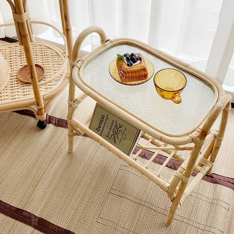 Rattan Storage Rack, Wabi-sabi Style Tea Table, Vintage