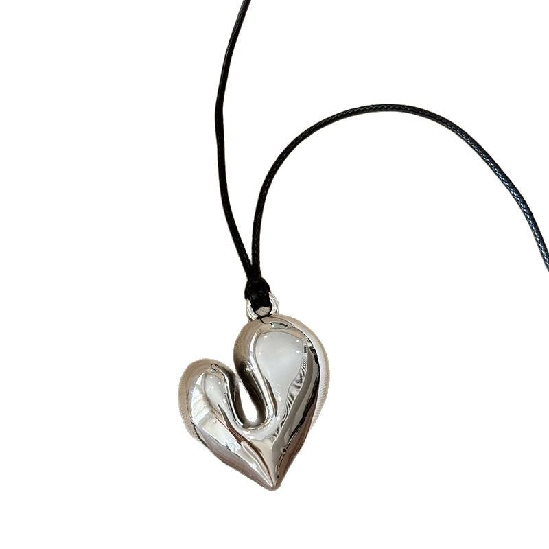 Love Necklace Women's High-grade Black Rope Halter Sweater Chain Adjustable Accessories