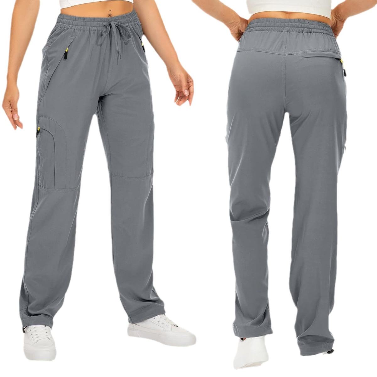Women's Work Pants, Outdoor Leisure, Multi Pocket Hiking Pants, Loose Straight Leg, Drawstring Ankle, Camping And Hiking Pants