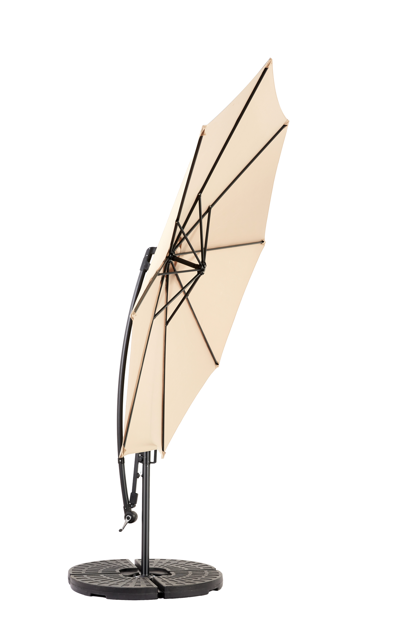 Best Choice Products 10ft Offset Hanging Market Patio Umbrella W Easy Tilt Adjustment, Polyester Shade, 8 Ribs For Backyard, Poolside -  Khaki  No Base