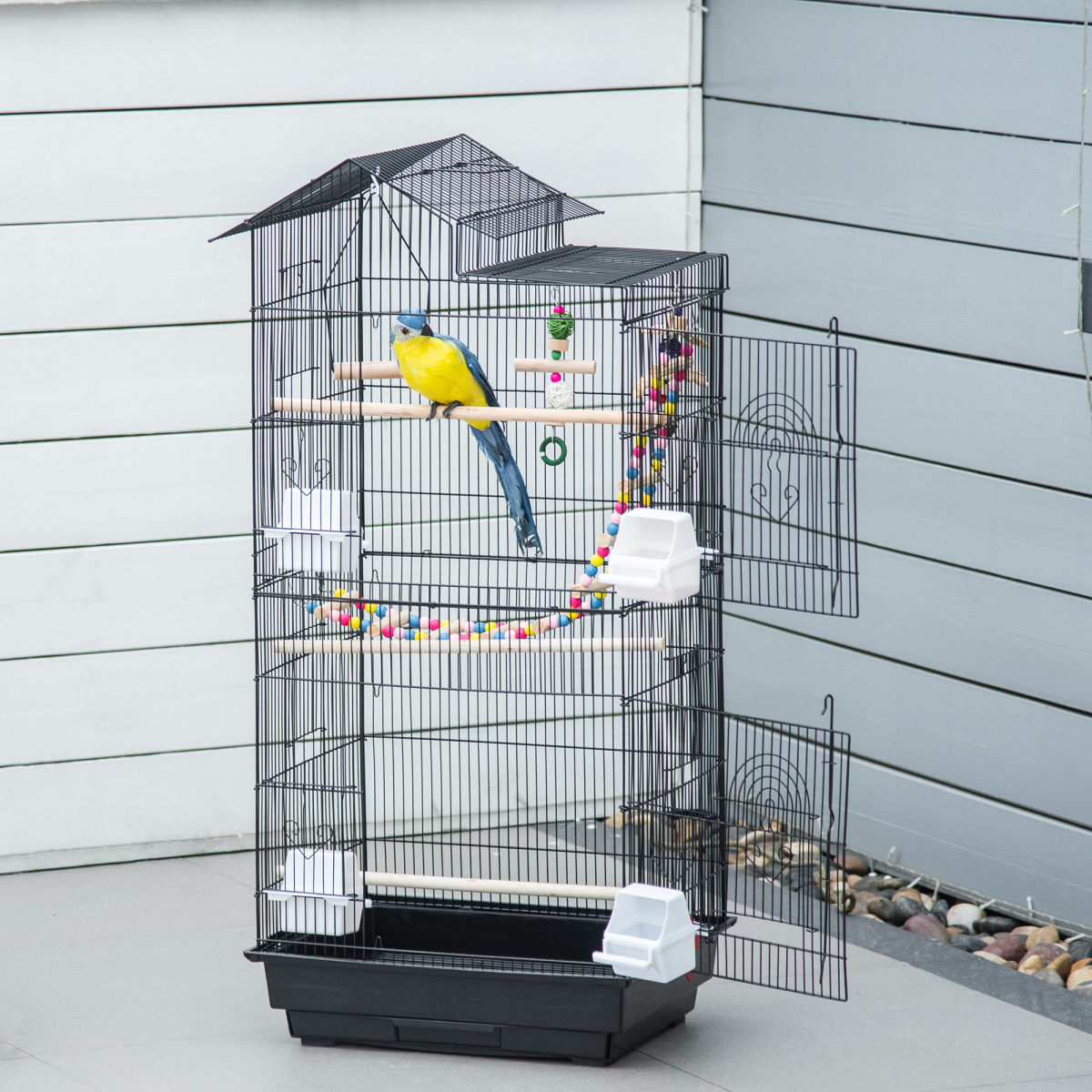 PawHut Bird Cage For Budgies, Finches, Canaries W Accessories, Toys, Tray