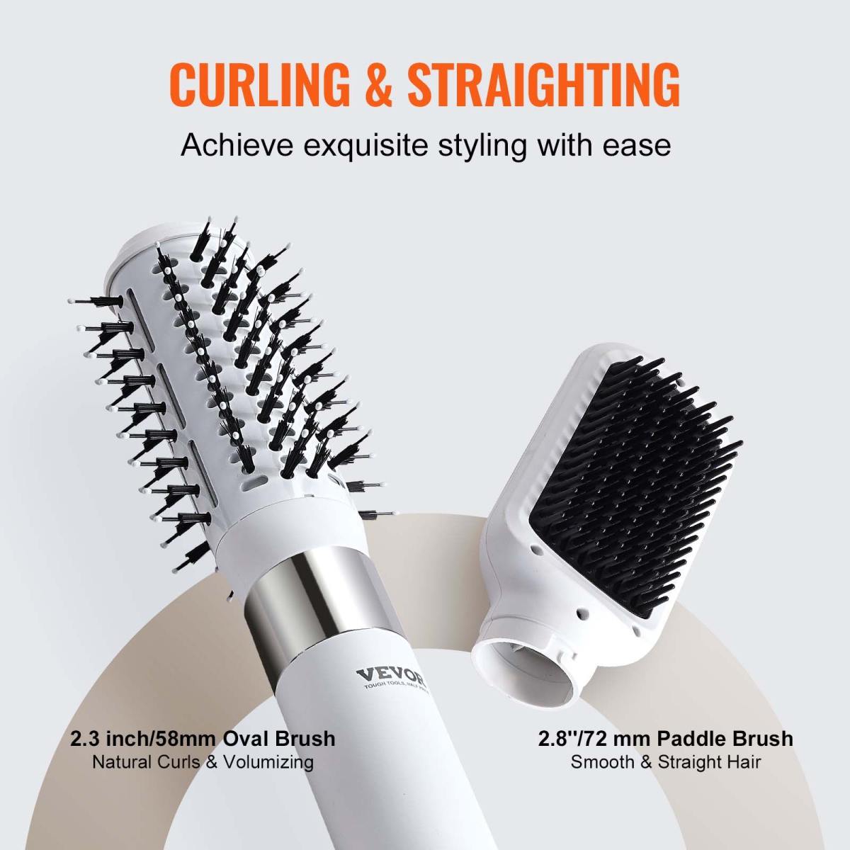 Hair Dryer Styler, Ionic Hair Dryer Brush, 110,000RPM High-Speed Hot Air Styler With Brushless Motor, Oval & Paddle Brush, Blow Dryer Brush Styling Tool For Fast Drying Volumizing Straightening