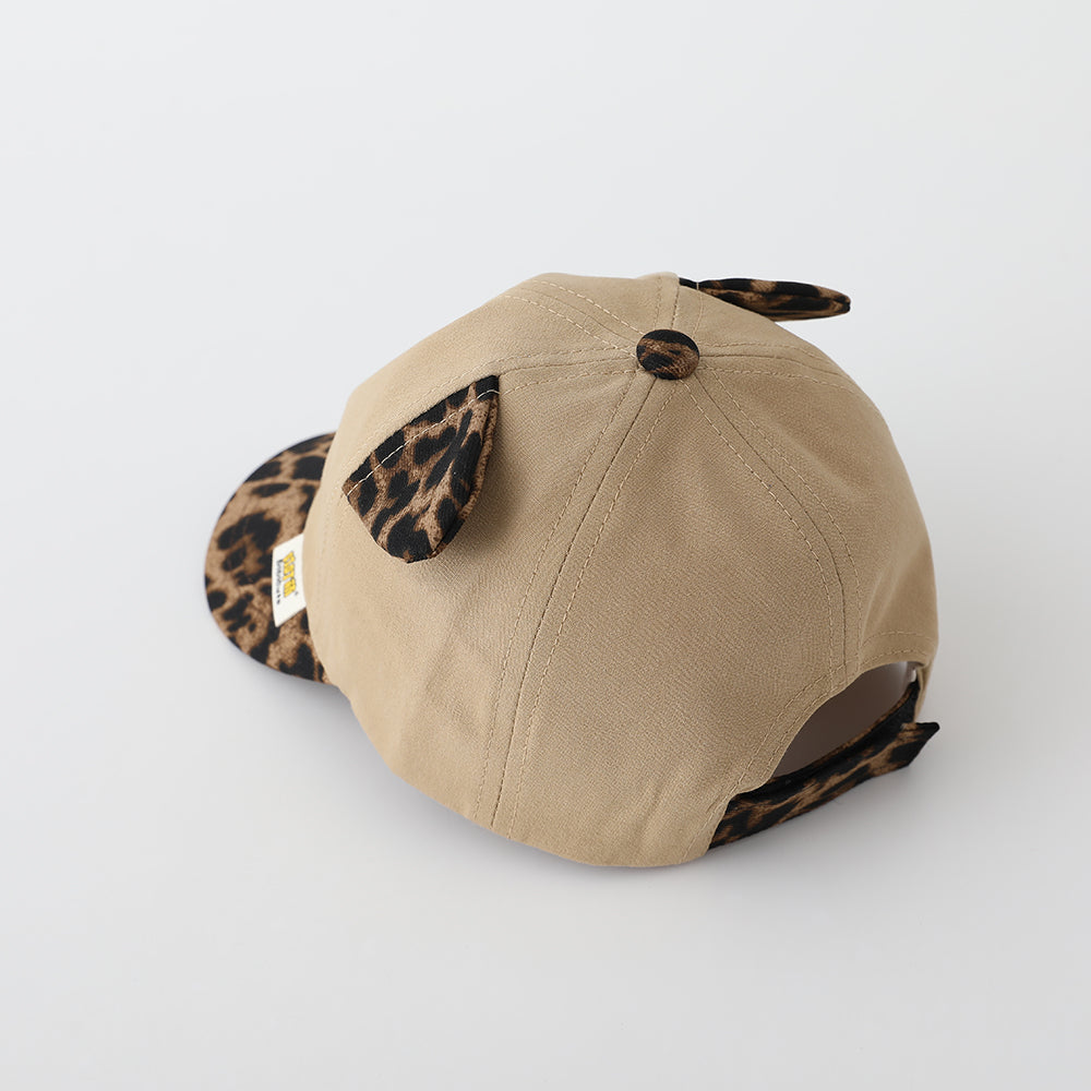Korean Version Children's Patchwork Leopard Print Brimmed Adjustable Trendy Baseball Cap, Suitable For Outdoor Travel And Entertainment.