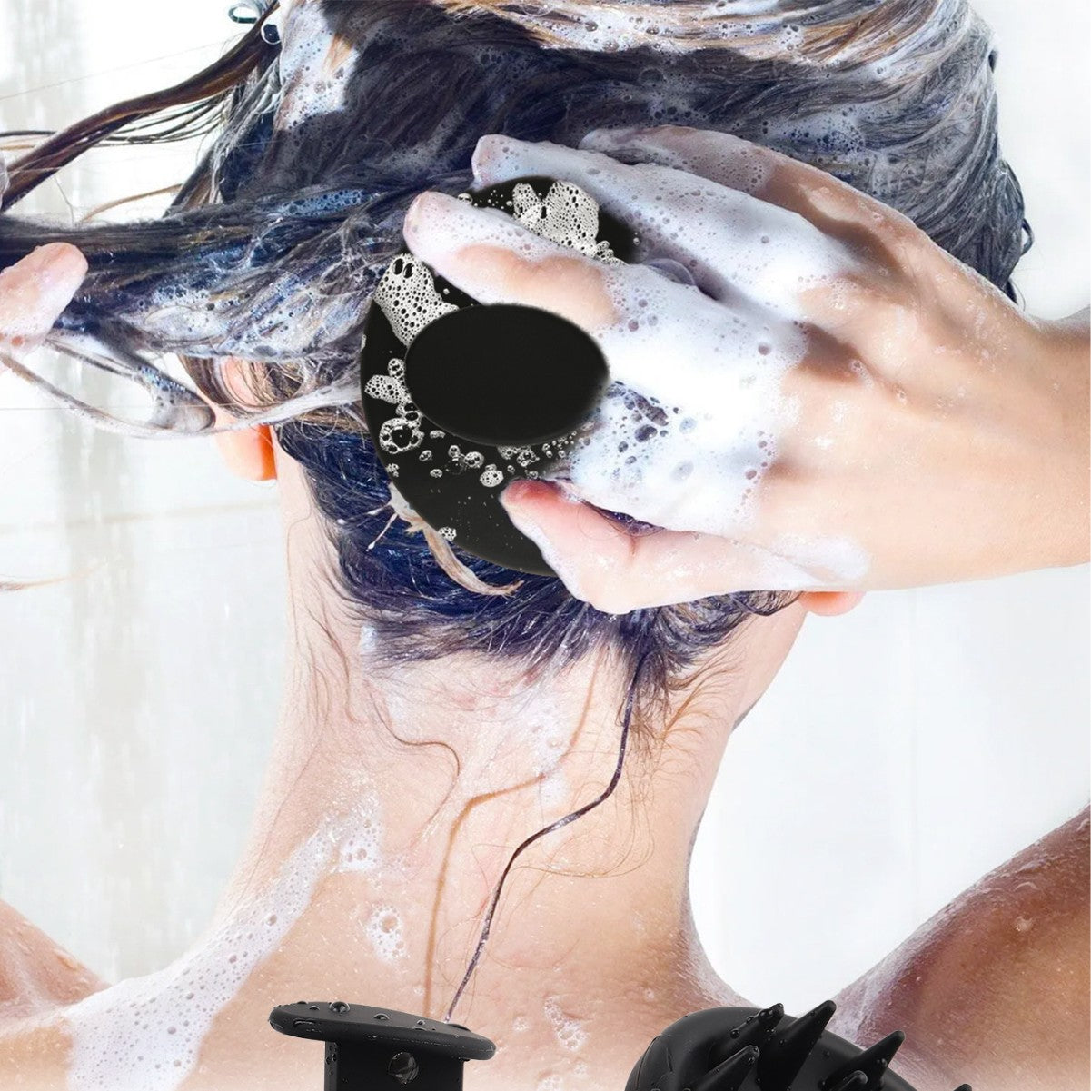 Silicone Round Hair Body Massage Brush For Bathing And Hair Care