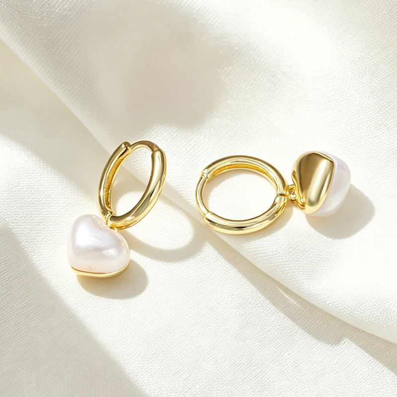Trendy Heart-shaped Pearl Earrings Sophisticated And Chic Womens Ear Accessories