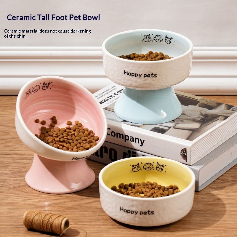Ceramic Bowl Set Elevated Pet Bowls Food Bowl And Water Bowl For Dogs And Cats