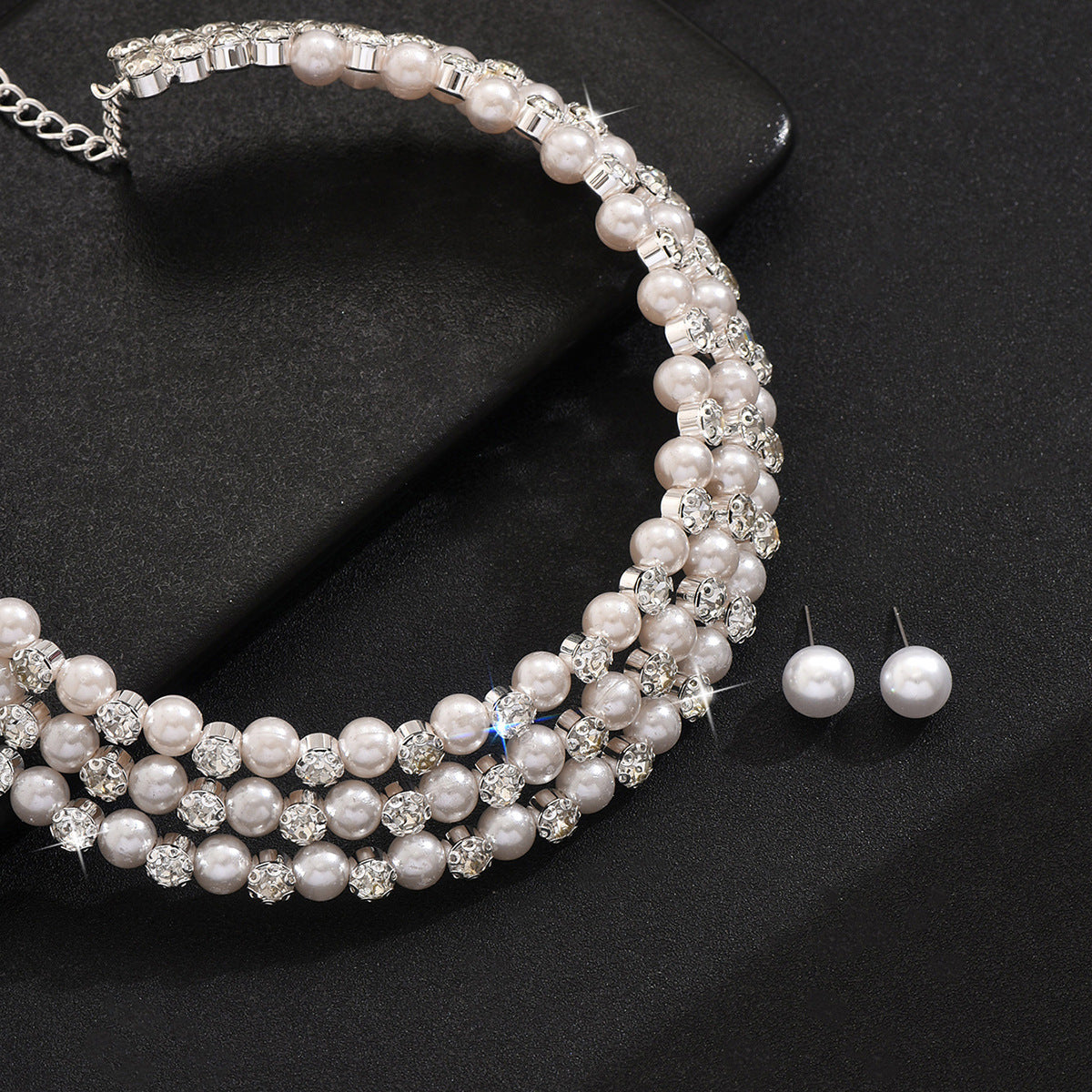 2026 Elegant Explosive High-end Pearl Jewelry Suit Bride New  Pearl Necklace Earrings Two-piece Accessories