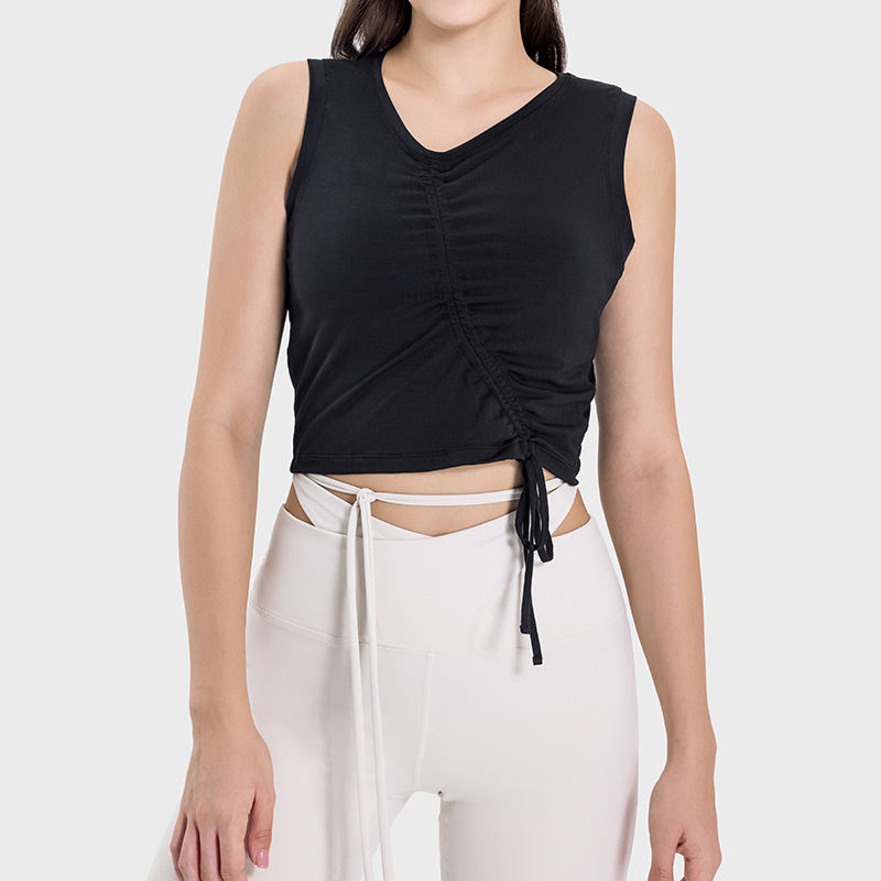 Cropped Sleeveless Yoga Vest For Women, Skin-friendly, Naked-feel, Running, Casual, Fitness Sports Top