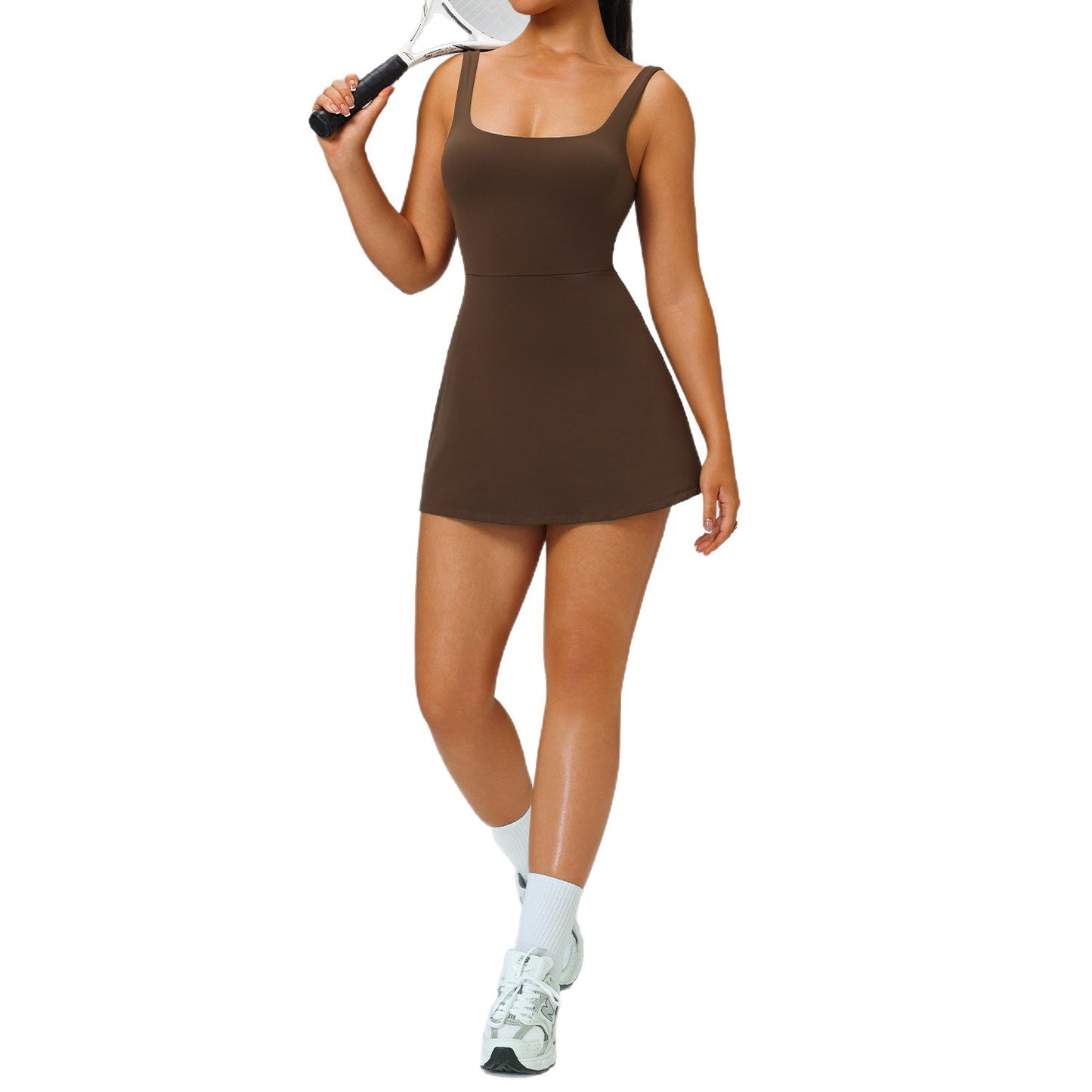 European And American Nude Feel Beauty Back Exercise Dress
