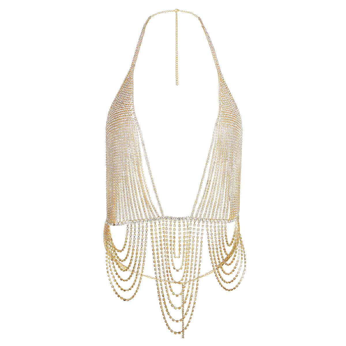Sexy And Extravagant Rhinestone Necklace And Body Chain Set