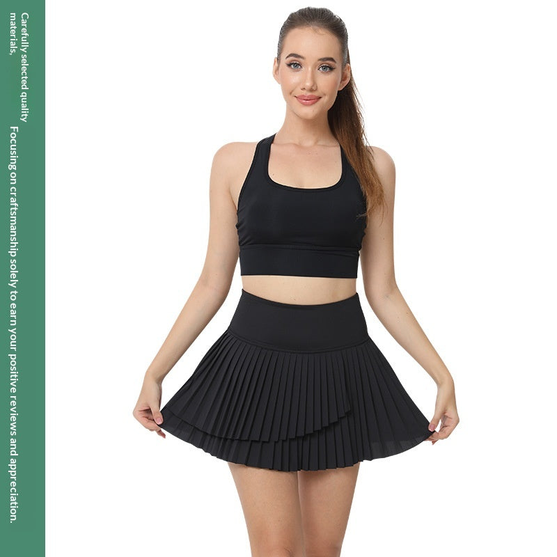 Running And Fitness Pleated Yoga Skirt Sun Protection