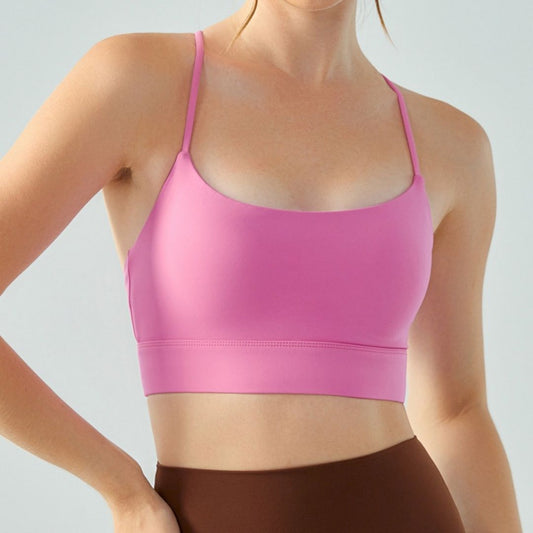 Nude Feel Yoga Vest Female Semi-fixed Coaster U-shaped