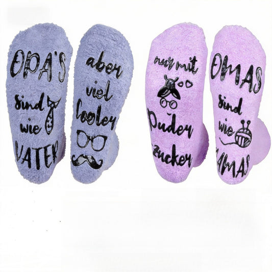 Gift For Grandparents Socken Set, 2 Paar Oma Und Opa Socken, Herzliches Geschenk Für Großeltern Zu Geburtstag Muttertag Und Vatertag-Partyzubehör-Set