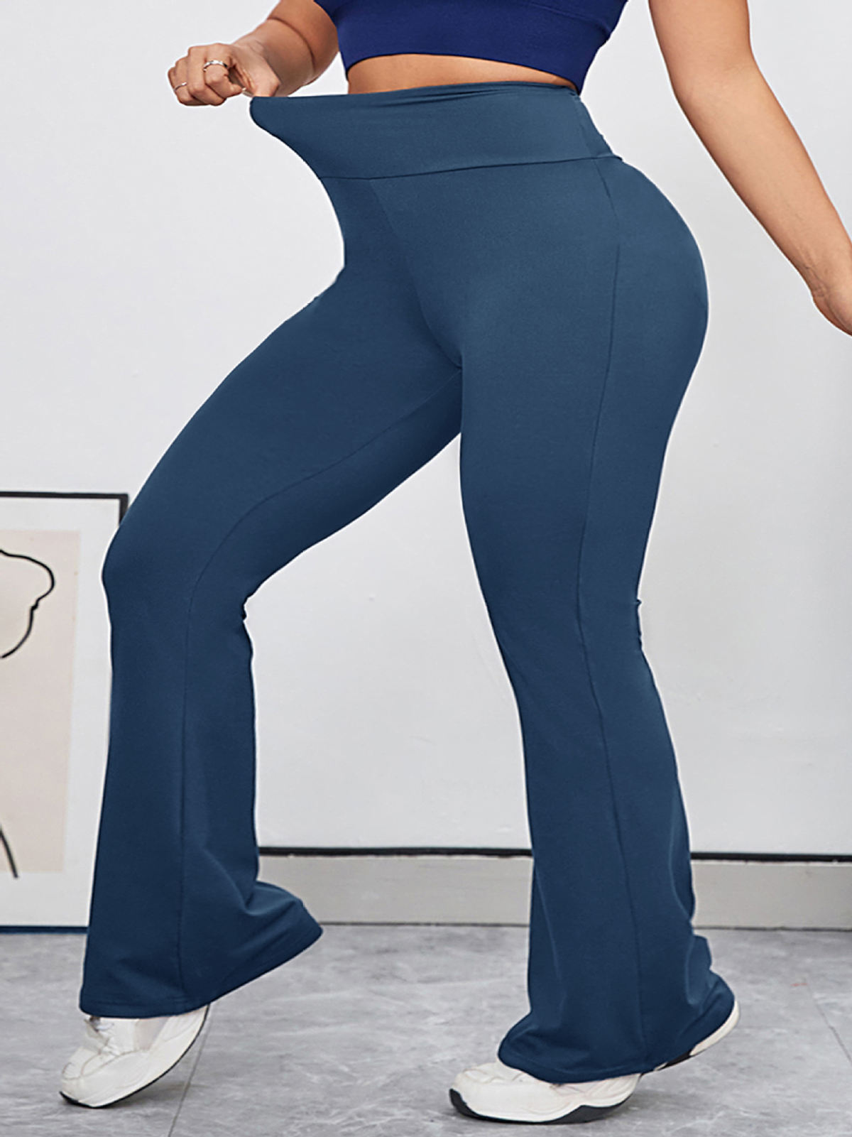 Womens Tight-Fitting Solid-Color Yoga Pants