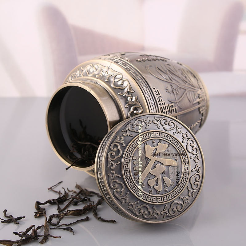 Creative Metal Tea Canister For Home Living Room