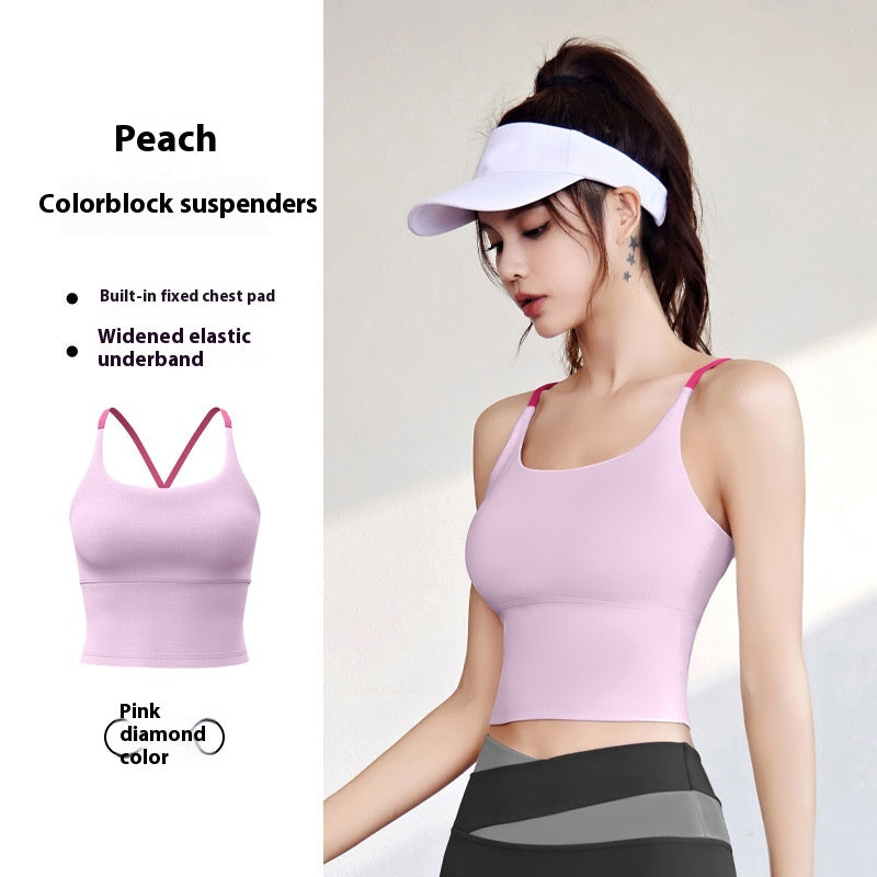 Summer With Chest Pad Yoga Bra Fitness Vest Top Sling