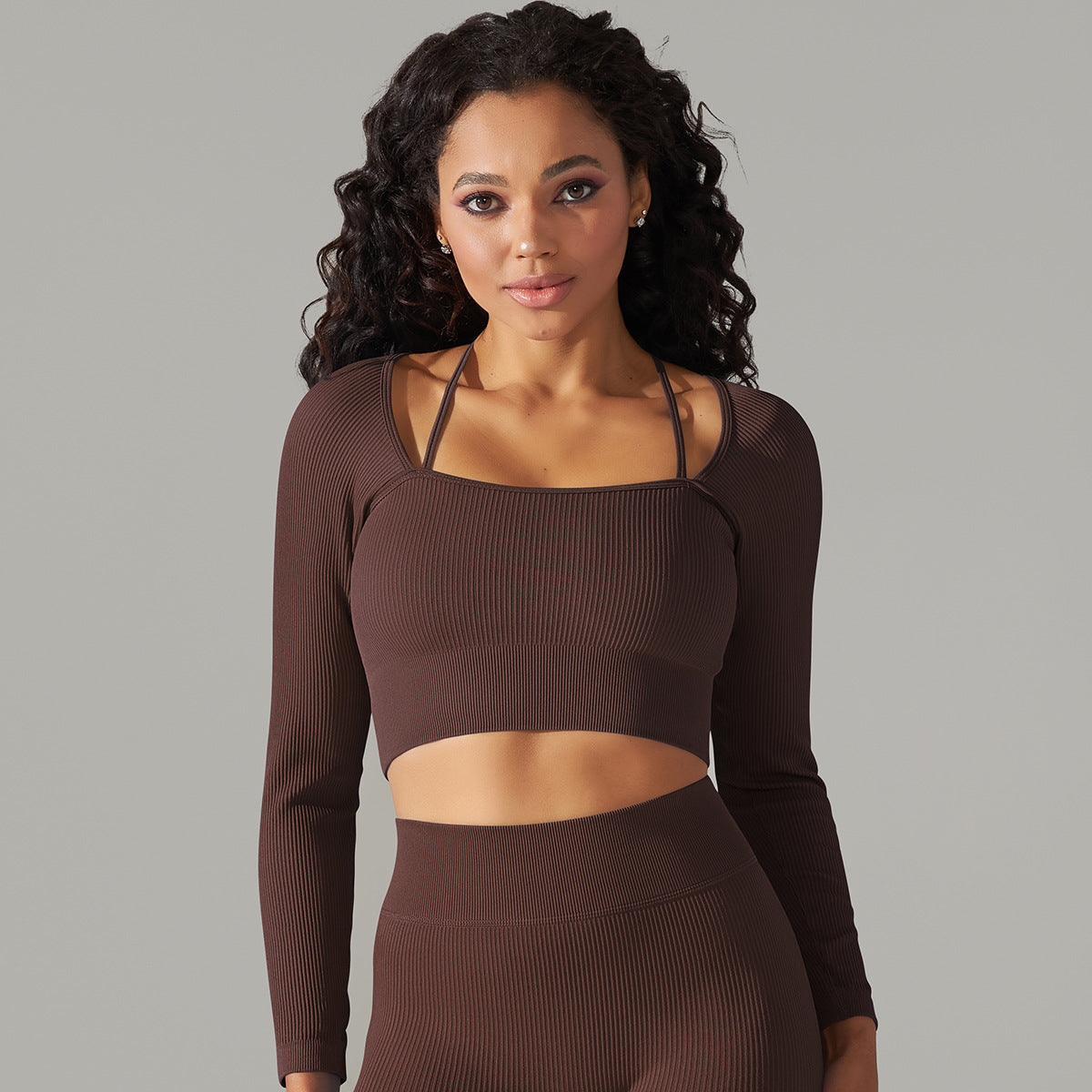 European And American Seamless Rib Solid Color Sexy Beauty Back Yoga Clothes Sports Running Fitness