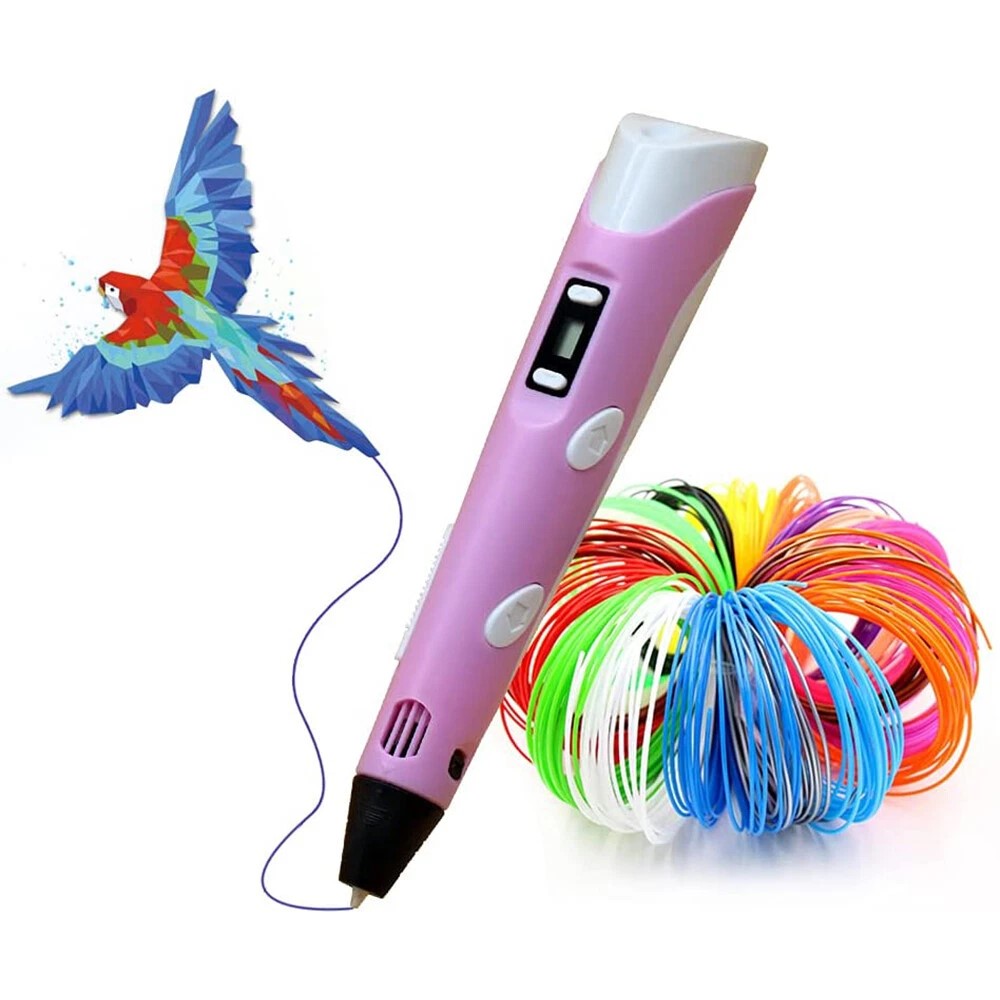 PLA 3D Printing Pen Set Doodle Printer Drawing 12 Colours Filament Gift For Kids
