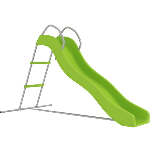 Freestanding Kids Slide With Climbing Ladder, Outdoor Playground Equipment For Ages 3-8 Years, Green
