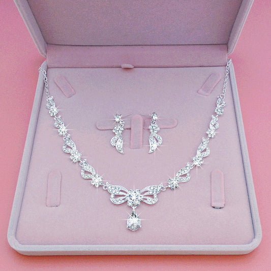 Bridal Necklace Suit Alloy Rhinestone Wedding Accessories
