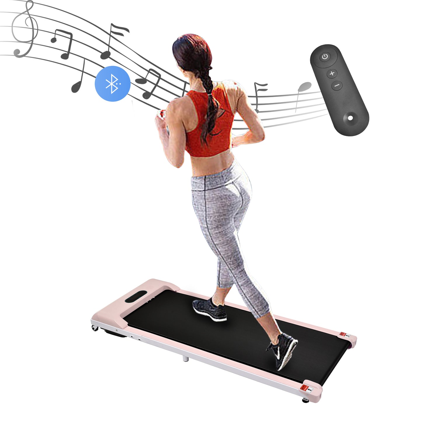 2 In 1 Treadmill For Home, Treadmill With Remote Control 1-6 Km H Speed With LED Display & Bluetooth Speaker & Phone Holder, Treadmill For Home & Office, Easy To Fold, Assembly Distance