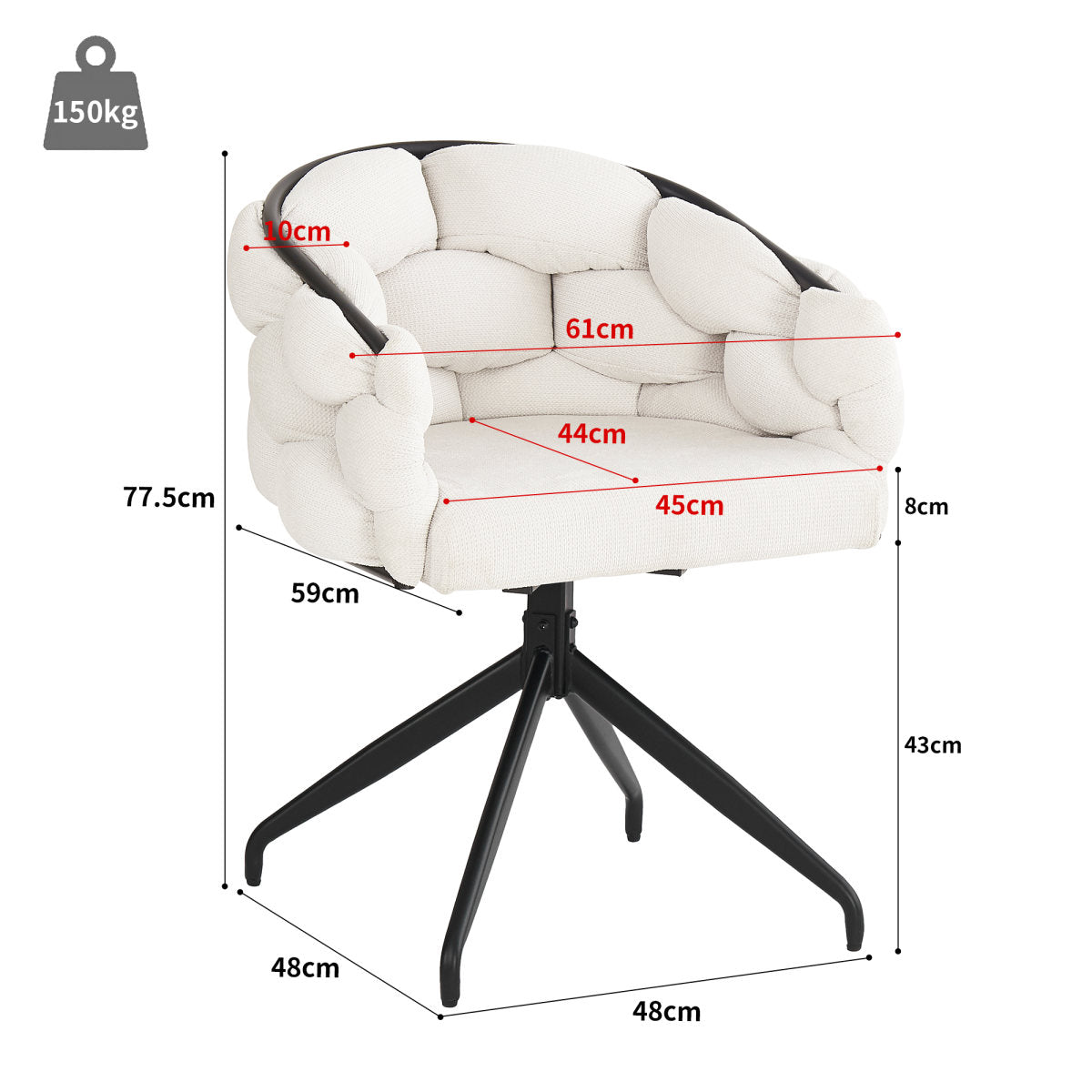 Luxury Chair 2 Pcs , Swivel Chair, 360 Swivel, Living Room Chairs, Dining Chairs, Makeup Chairs, Modern Fashion Style Chairs,Dining Chairs With Backrest,Ergonomic Chair, Bubble Chairs,Beige