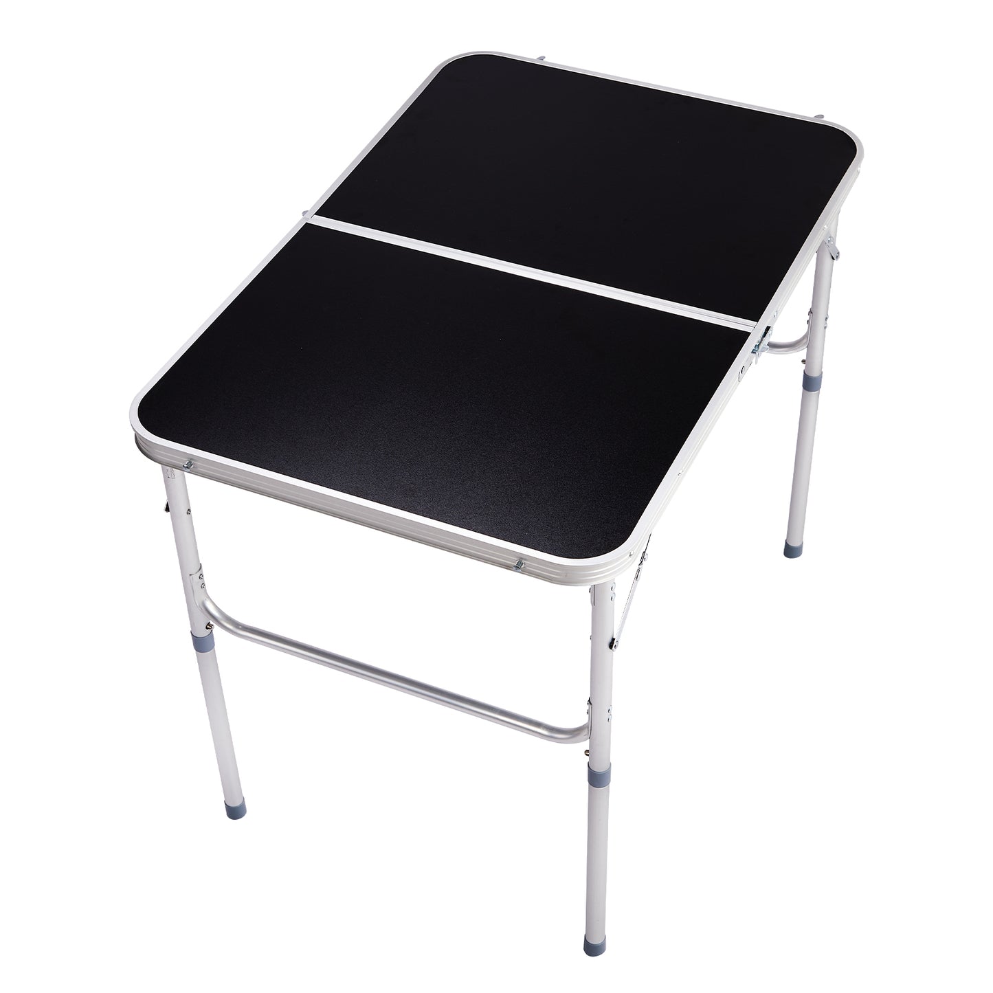 3ft  90-60cm Aluminum Folding Table Portable Outdoor Camping Picnic Desk Black