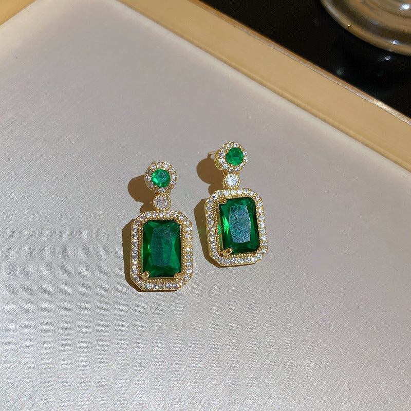 Antique Style Earrings For Women Retro Geometric Diamond Studs Premium Elegant Pendant Gift