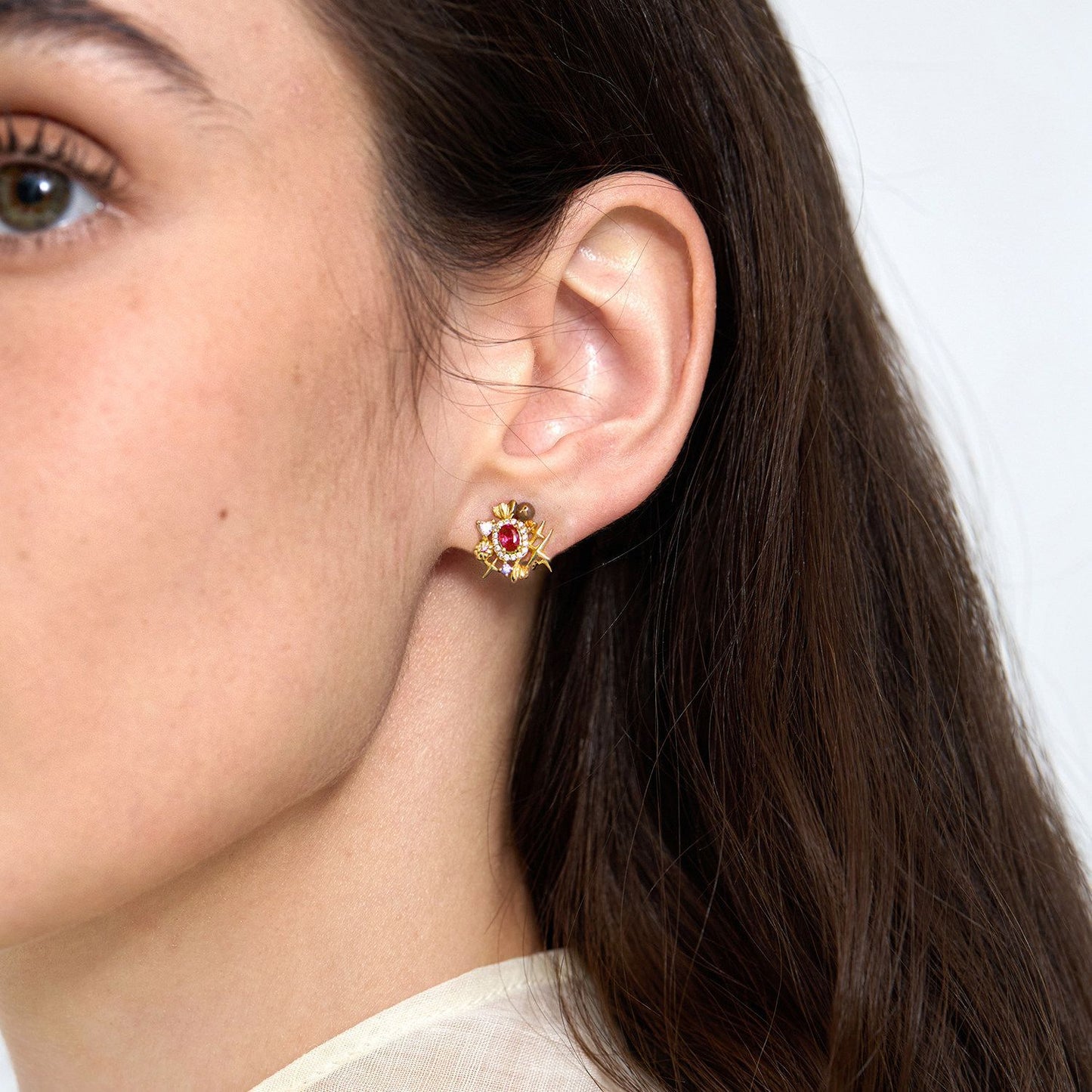 Retro Designer Candy Enamel Stud Earrings For Women, Niche Exquisite Versatile Fashion Dainty Ear Jewelry