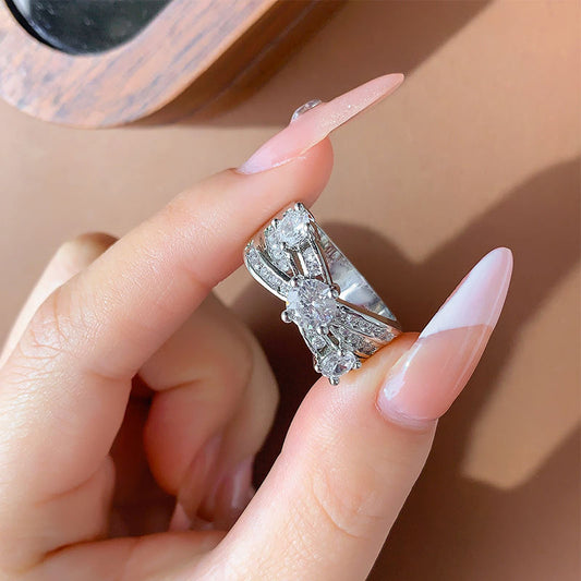 Female Ring Fashion Shiny Zircon Wedding Accessories