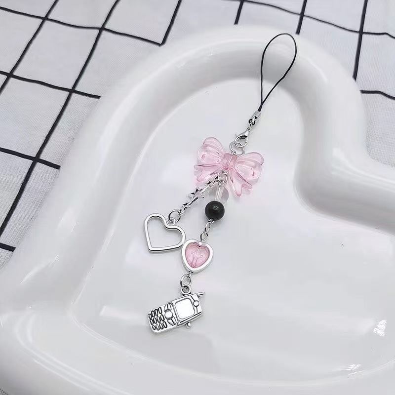 Lovely Butterfly Girl Mobile Phone Charm Bag Chain