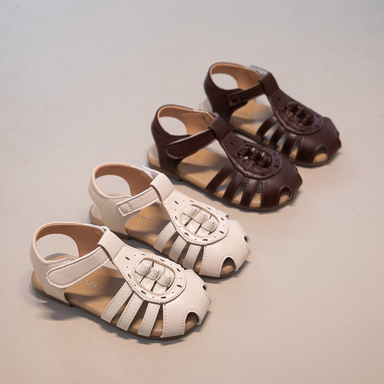Ins Baotou Woven Roman Sandals Summer New Korean Version Girls Hollow Princess Shoes Beach With Skirt