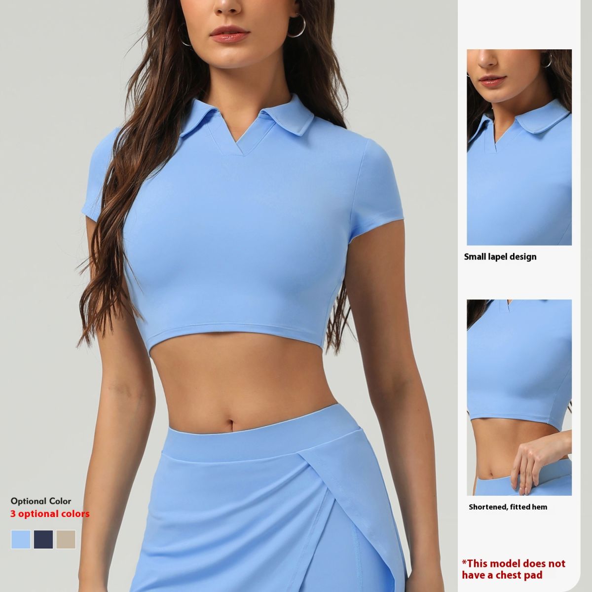 Lapel Short Sleeve Quick-drying Sunscreen Tennis Yoga Clothing Top