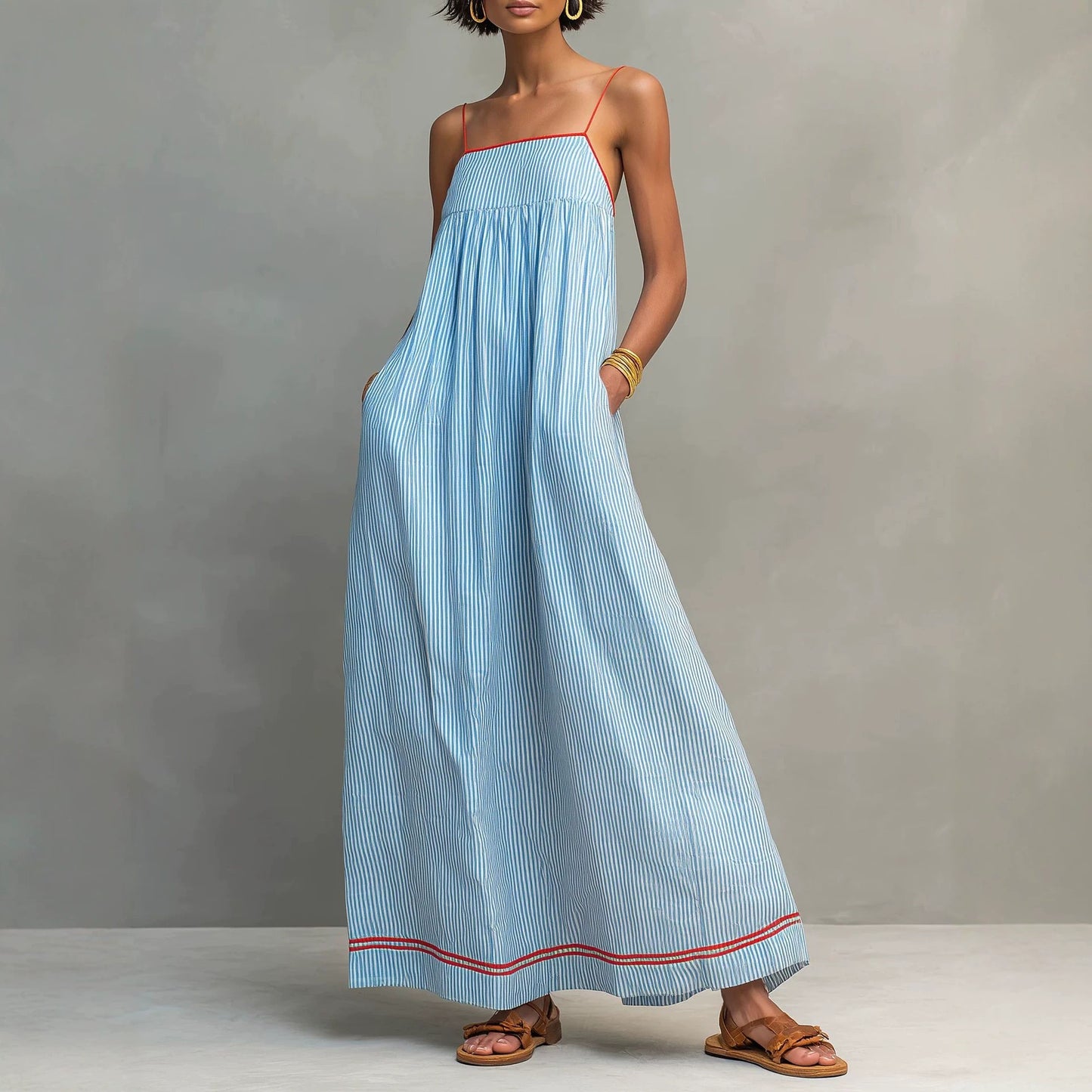 Seasonal Fashion Casual Strapless Sleeveless Long Dress