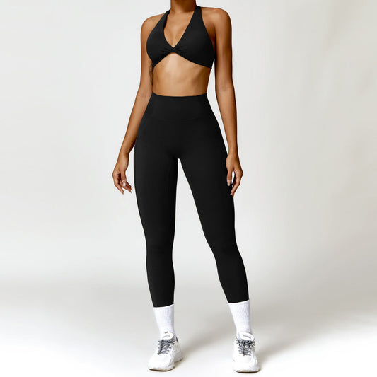 Winter Tight Beauty Back Yoga Suit Quick-drying Workout Clothes Outdoor Running Sports Suit