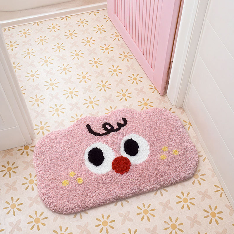 Absorbent Thickened Cashmere-like Foot Pad Wear-resistant Easy To Care Big Eye Clouds Bathroom Mats