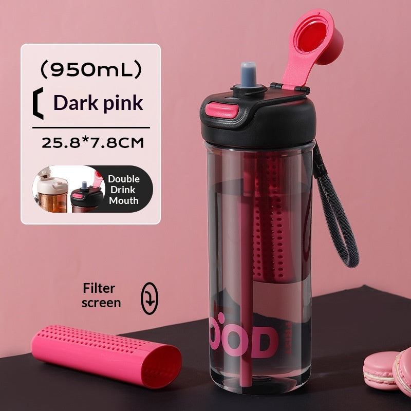 Portable Summer Flower Tea And Fruit Tea Plastic Cup