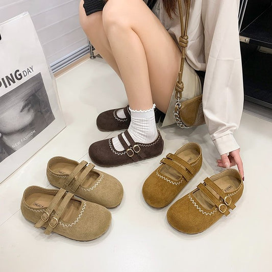 Boken Small Leather Shoes Korean Version Girls' Frosted Princess Shoes Soft Soled Bean Single Shoes