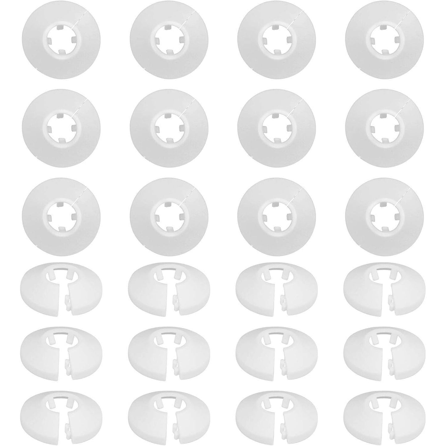 24-Piece Set Of 15mm Plastic Radiator Rosettes, Pipe Sleeves, And Heating Pipe Covers For Radiator Pipes—White—Party Gift Sets With Multiple Items