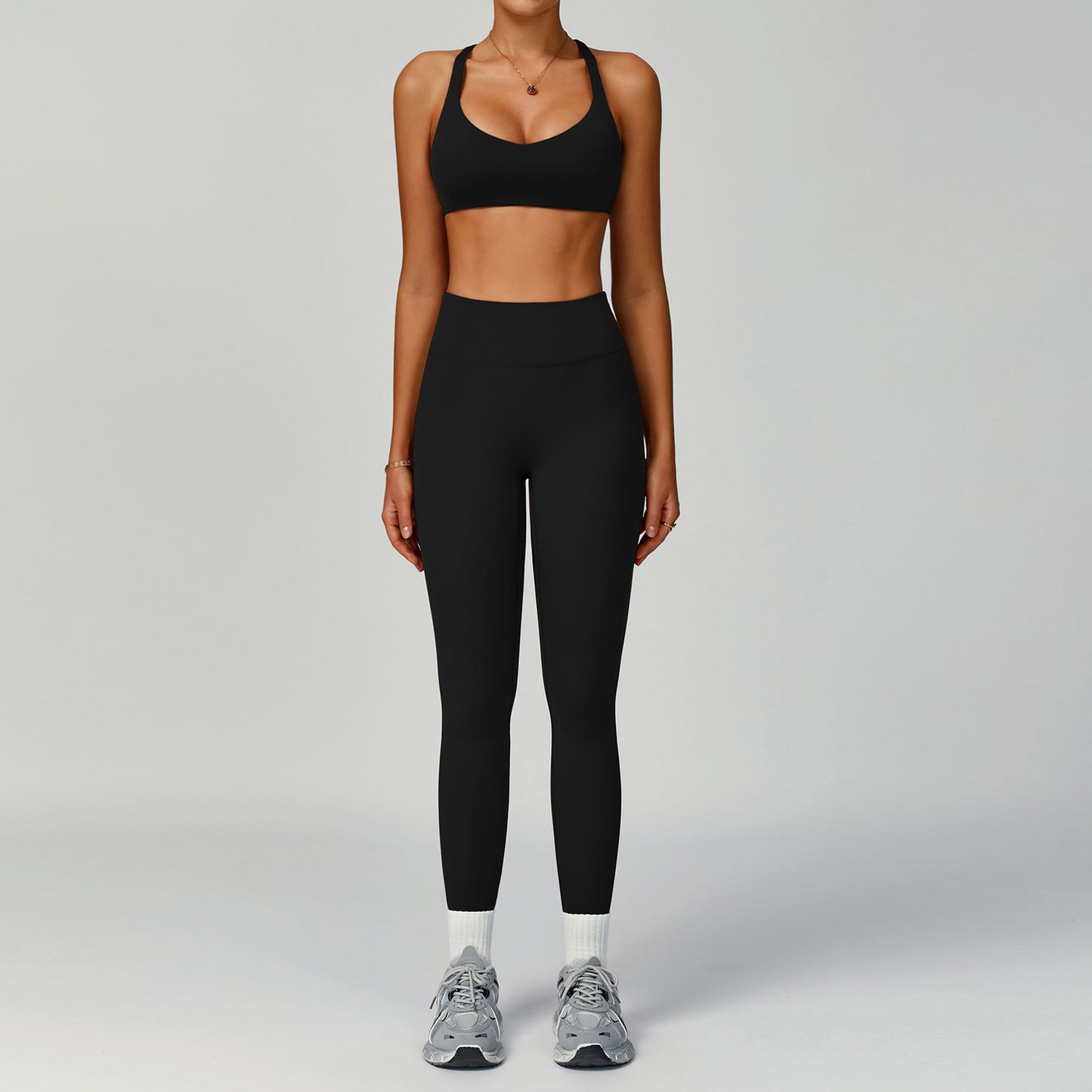 Women's Pure Color Tight Hollow-out Beauty Back Sports Outdoor Running Outfit