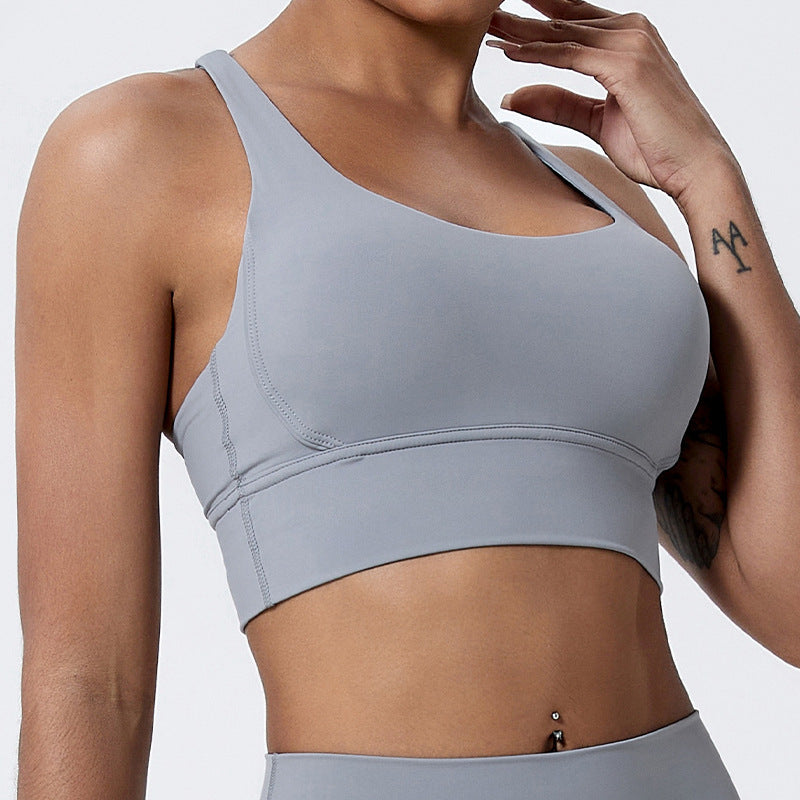 Nude Feel Spaghetti Strap Bra Beauty Back Exercise Fitness